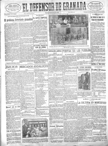'El Defensor de Granada  : diario político independiente' - Año XLVIII Número 24603 Ed. Mañana - 1926 Octubre 05