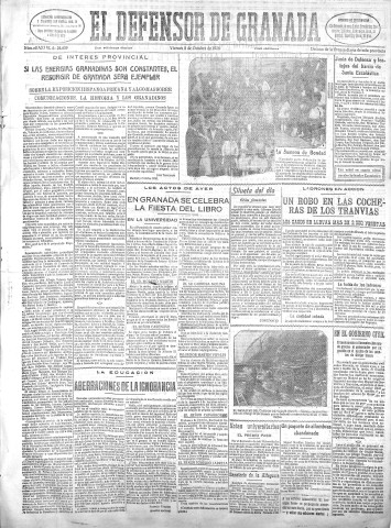 'El Defensor de Granada  : diario político independiente' - Año XLVIII Número 24609 Ed. Mañana - 1926 Octubre 08