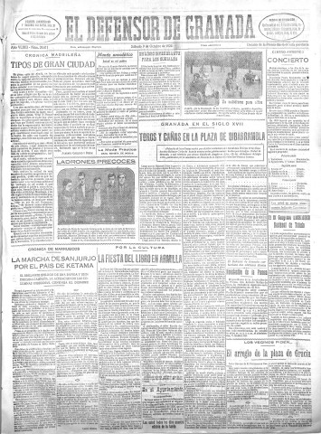 'El Defensor de Granada  : diario político independiente' - Año XLVIII Número 24611 Ed. Mañana - 1926 Octubre 09