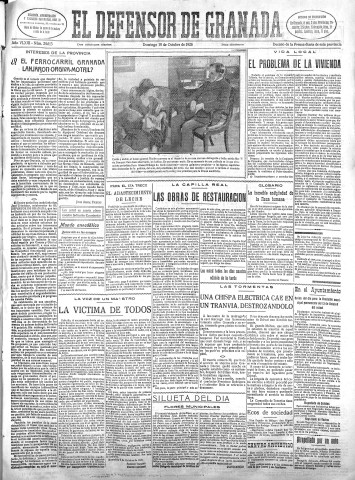 'El Defensor de Granada  : diario político independiente' - Año XLVIII Número 24613 Ed. Mañana - 1926 Octubre 10