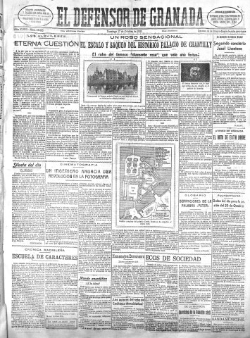 'El Defensor de Granada  : diario político independiente' - Año XLVIII Número 24625 Ed. Mañana - 1926 Octubre 17