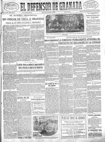 'El Defensor de Granada  : diario político independiente' - Año XLVIII Número 24631 Ed. Mañana - 1926 Octubre 21