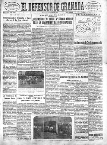 'El Defensor de Granada  : diario político independiente' - Año XLVIII Número 24669 Ed. Mañana - 1926 Noviembre 12