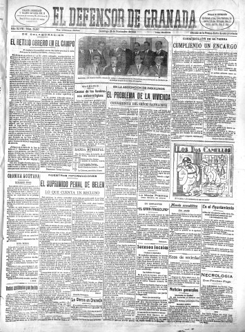 'El Defensor de Granada  : diario político independiente' - Año XLVIII Número 24697 Ed. Mañana - 1926 Noviembre 28