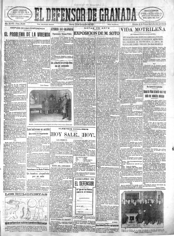 'El Defensor de Granada  : diario político independiente' - Año XLVIII Número 24699 Ed. Mañana - 1926 Noviembre 30