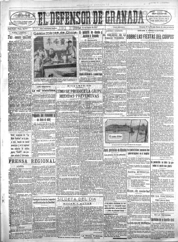 'El Defensor de Granada  : diario político independiente' - Año XLIX Número 24777 Ed. Mañana - 1927 Enero 16