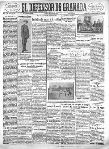 'El Defensor de Granada  : diario político independiente' - Año XLIX Número 24809 Ed. Mañana - 1927 Febrero 04