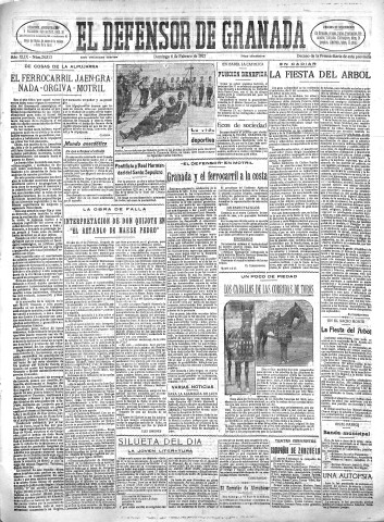 'El Defensor de Granada  : diario político independiente' - Año XLIX Número 24813 Ed. Mañana - 1927 Febrero 06