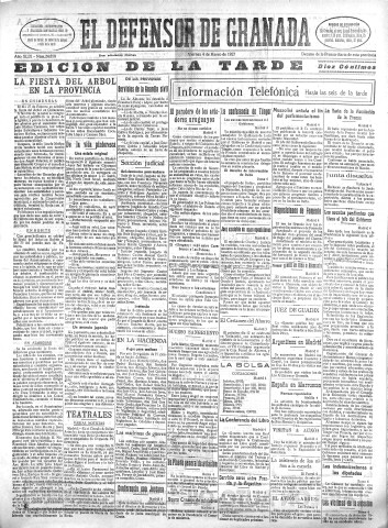 'El Defensor de Granada  : diario político independiente' - Año XLIX Número 24858 Ed. Tarde - 1927 Marzo 04