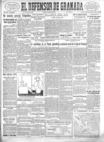 'El Defensor de Granada  : diario político independiente' - Año XLIX Número 24859 Ed. Mañana - 1927 Marzo 05