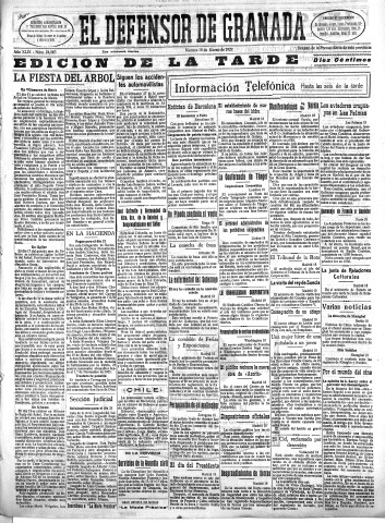 'El Defensor de Granada  : diario político independiente' - Año XLIX Número 24883 Ed. Tarde - 1927 Marzo 18