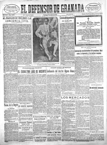 'El Defensor de Granada  : diario político independiente' - Año XLIX Número 24898 Ed. Mañana - 1927 Marzo 27