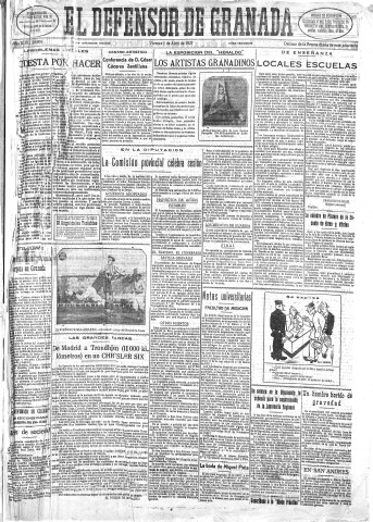 'El Defensor de Granada  : diario político independiente' - Año XLIX Número 24906 Ed. Mañana - 1927 Abril 01