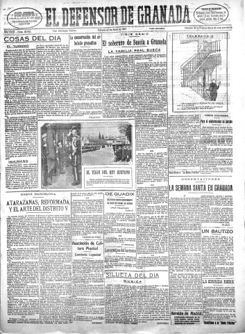 'El Defensor de Granada  : diario político independiente' - Año XLIX Número 24942 Ed. Mañana - 1927 Abril 23