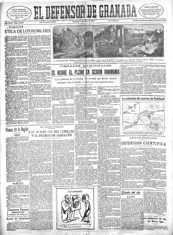 'El Defensor de Granada  : diario político independiente' - Año XLIX Número 24969 Ed. Mañana - 1927 Mayo 08