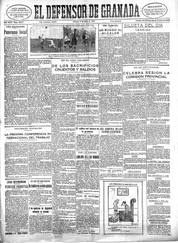 'El Defensor de Granada  : diario político independiente' - Año XLIX Número 24977 Ed. Mañana - 1927 Mayo 13