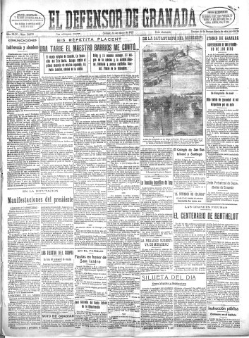 'El Defensor de Granada  : diario político independiente' - Año XLIX Número 24979 Ed. Mañana - 1927 Mayo 14
