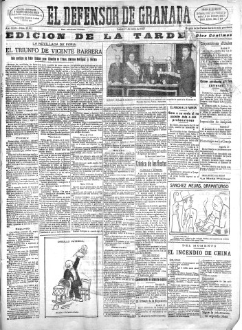 'El Defensor de Granada  : diario político independiente' - Año XLIX Número 25072 Ed. Tarde - 1927 Junio 27