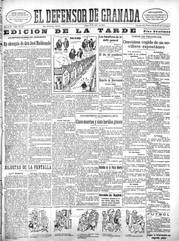'El Defensor de Granada  : diario político independiente' - Año XLIX Número 25120 Ed. Tarde - 1927 Julio 25