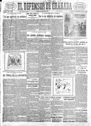 'El Defensor de Granada  : diario político independiente' - Año XLIX Número 25240  - 1927 Octubre 01