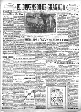 'El Defensor de Granada  : diario político independiente' - Año XLIX Número 25252  - 1927 Octubre 08