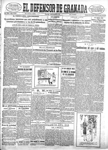 'El Defensor de Granada  : diario político independiente' - Año XLIX Número 25264 Ed. Mañana - 1927 Octubre 16