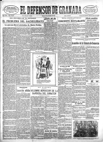'El Defensor de Granada  : diario político independiente' - Año XLIX Número 25278 Ed. Mañana - 1927 Octubre 25