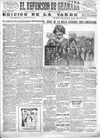 'El Defensor de Granada  : diario político independiente' - Año XLIX Número 25289 Ed. Tarde - 1927 Octubre 31