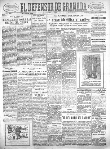 'El Defensor de Granada  : diario político independiente' - Año L Número 25491 Ed. Mañana - 1928 Febrero 28