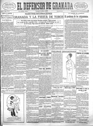 'El Defensor de Granada  : diario político independiente' - Año L Número 25501 Ed. Mañana - 1928 Marzo 04