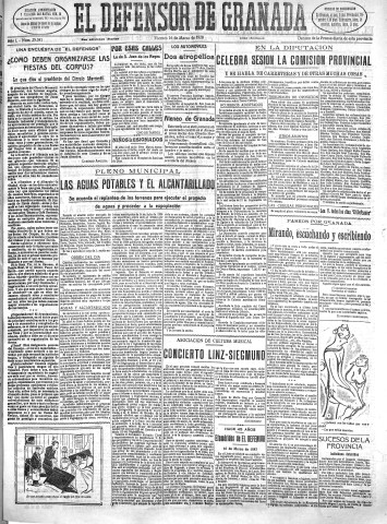 'El Defensor de Granada  : diario político independiente' - Año L Número 25581 Ed. Mañana - 1928 Marzo 16