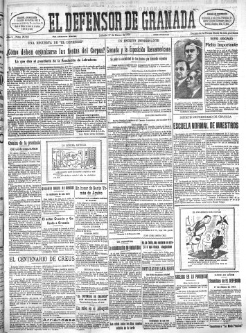 'El Defensor de Granada  : diario político independiente' - Año L Número 25583 Ed. Mañana - 1928 Marzo 17