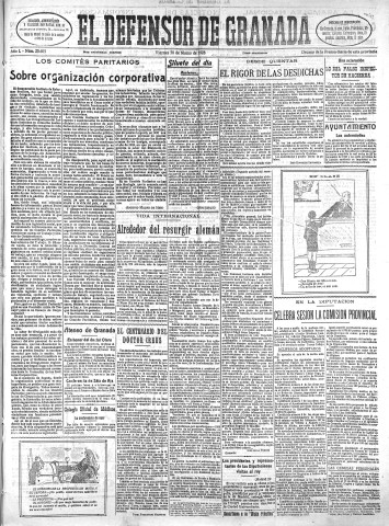 'El Defensor de Granada  : diario político independiente' - Año L Número 25605 Ed. Mañana - 1928 Marzo 30