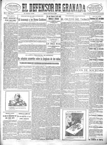 'El Defensor de Granada  : diario político independiente' - Año L Número 25653 Ed. Mañana - 1928 Abril 28