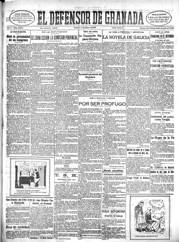 'El Defensor de Granada  : diario político independiente' - Año L Número 25675 Ed. Mañana - 1928 Mayo 12