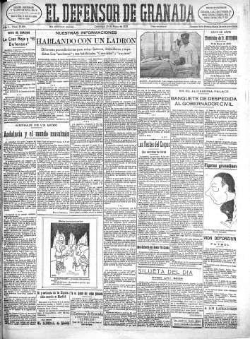 'El Defensor de Granada  : diario político independiente' - Año L Número 25689 Ed. Mañana - 1928 Mayo 20
