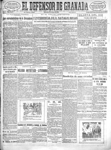 'El Defensor de Granada  : diario político independiente' - Año L Número 25693 Ed. Mañana - 1928 Mayo 23