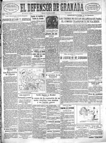 'El Defensor de Granada  : diario político independiente' - Año L Número 25699 Ed. Mañana - 1928 Mayo 26