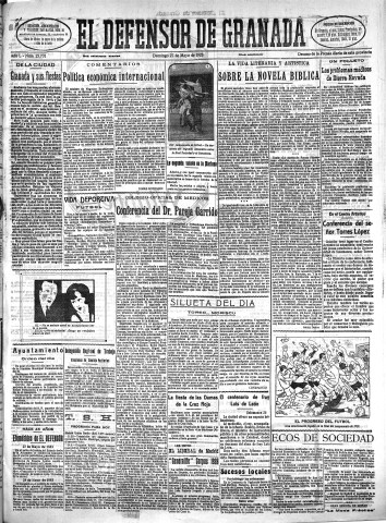 'El Defensor de Granada  : diario político independiente' - Año L Número 25701 Ed. Mañana - 1928 Mayo 27