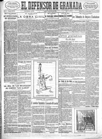 'El Defensor de Granada  : diario político independiente' - Año L Número 25757 Ed. Mañana - 1928 Junio 30