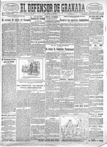 'El Defensor de Granada  : diario político independiente' - Año L Número 25765 Ed. Mañana - 1928 Julio 05