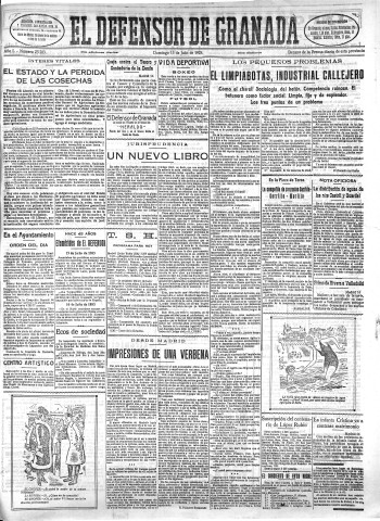 'El Defensor de Granada  : diario político independiente' - Año L Número 25783 Ed. Mañana - 1928 Julio 15