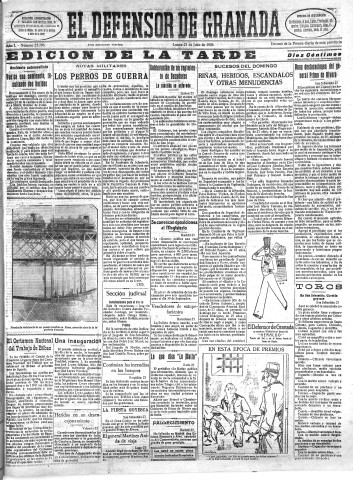 'El Defensor de Granada  : diario político independiente' - Año L Número 25796 Ed. Tarde - 1928 Julio 23