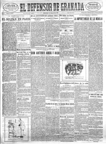 'El Defensor de Granada  : diario político independiente' - Año L Número 25811 Ed. Mañana - 1928 Agosto 01