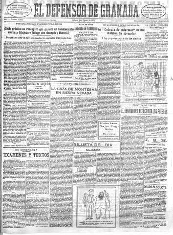 'El Defensor de Granada  : diario político independiente' - Año L Número 25816 Ed. Mañana - 1928 Agosto 04