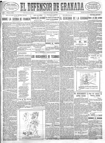 'El Defensor de Granada  : diario político independiente' - Año L Número 25826 Ed. Mañana - 1928 Agosto 10
