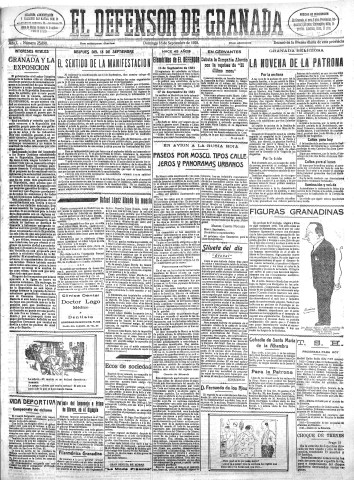 'El Defensor de Granada  : diario político independiente' - Año L Número 25890 Ed. Mañana - 1928 Septiembre 16
