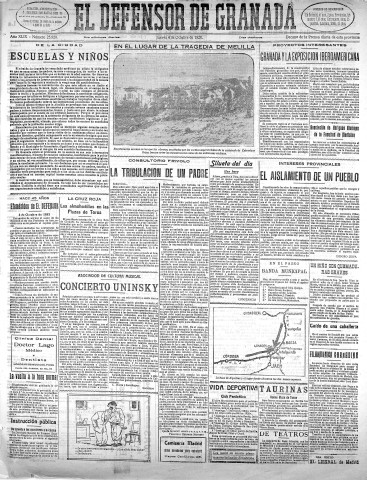 'El Defensor de Granada  : diario político independiente' - Año XLIX Número 25920 Ed. Mañana - 1928 Octubre 04