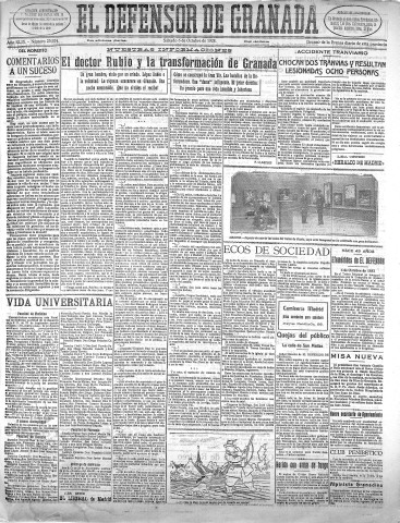 'El Defensor de Granada  : diario político independiente' - Año XLIX Número 25924 Ed. Mañana - 1928 Octubre 06