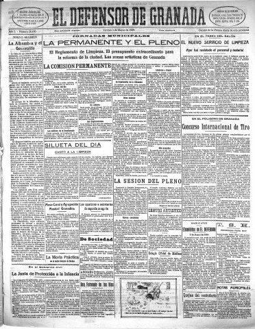 'El Defensor de Granada  : diario político independiente' - Año L Número 26180 Ed. Mañana - 1929 Marzo 01